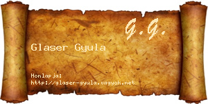 Glaser Gyula névjegykártya